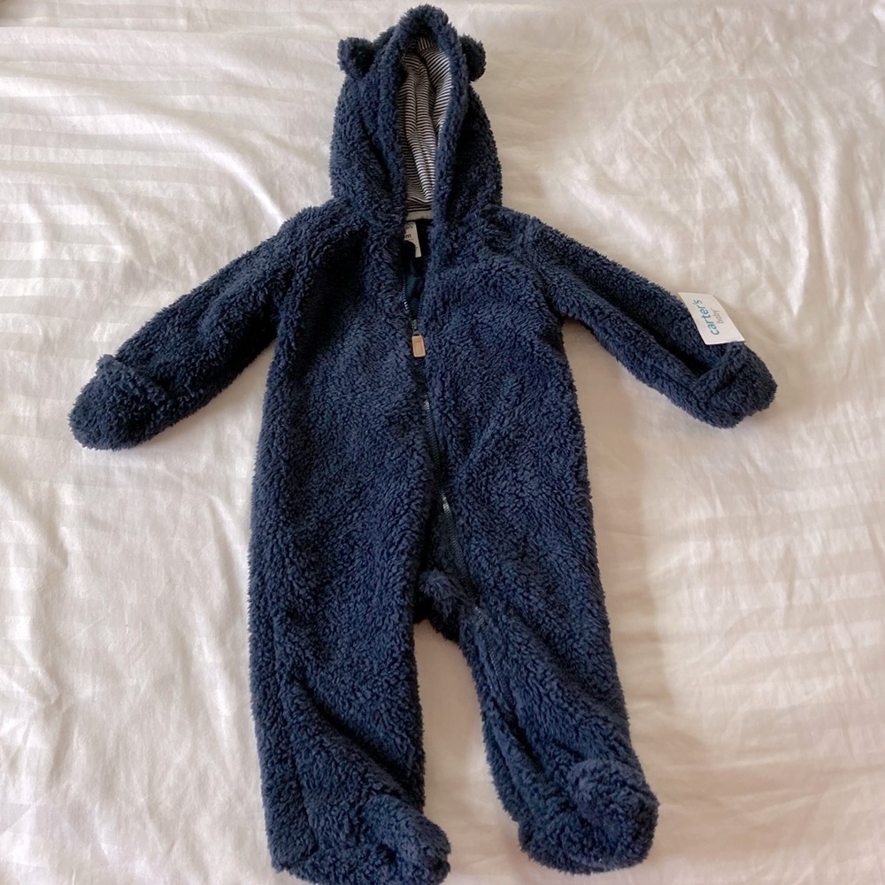 Carter’s Hooded Sherpa Pram Baby Bunting Size 9M